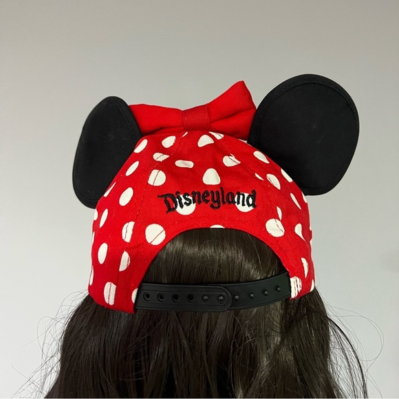 Disneyland Minnie Mouse Polka Dot Signature Adjustable Ball Style Hat/Cap - Picture 2 of 4